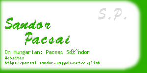 sandor pacsai business card